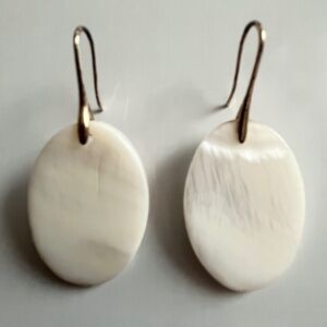 Vintage Genuine Mother Of Pearl Hook Earrings